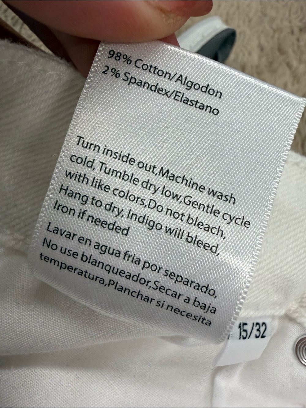 NWT Risen White Distressed Straight Leg Jeans, Size 15/32 - Picture 12 of 12